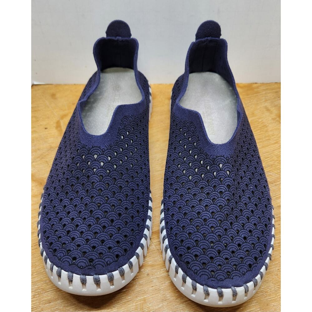 Ilse Jacobsen Tulip 139 Shoes Womens Size US 5.5 Navy Slip On Perforated Comfort